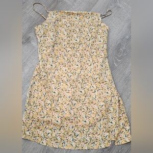 Le Lis Yellow Floral Slip Dress Midi‎ Sundress New